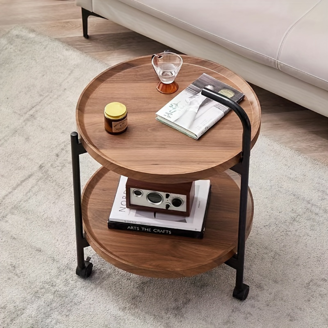 OnlyFurn-Marinda Wooden 2-Tier Table Trolley
