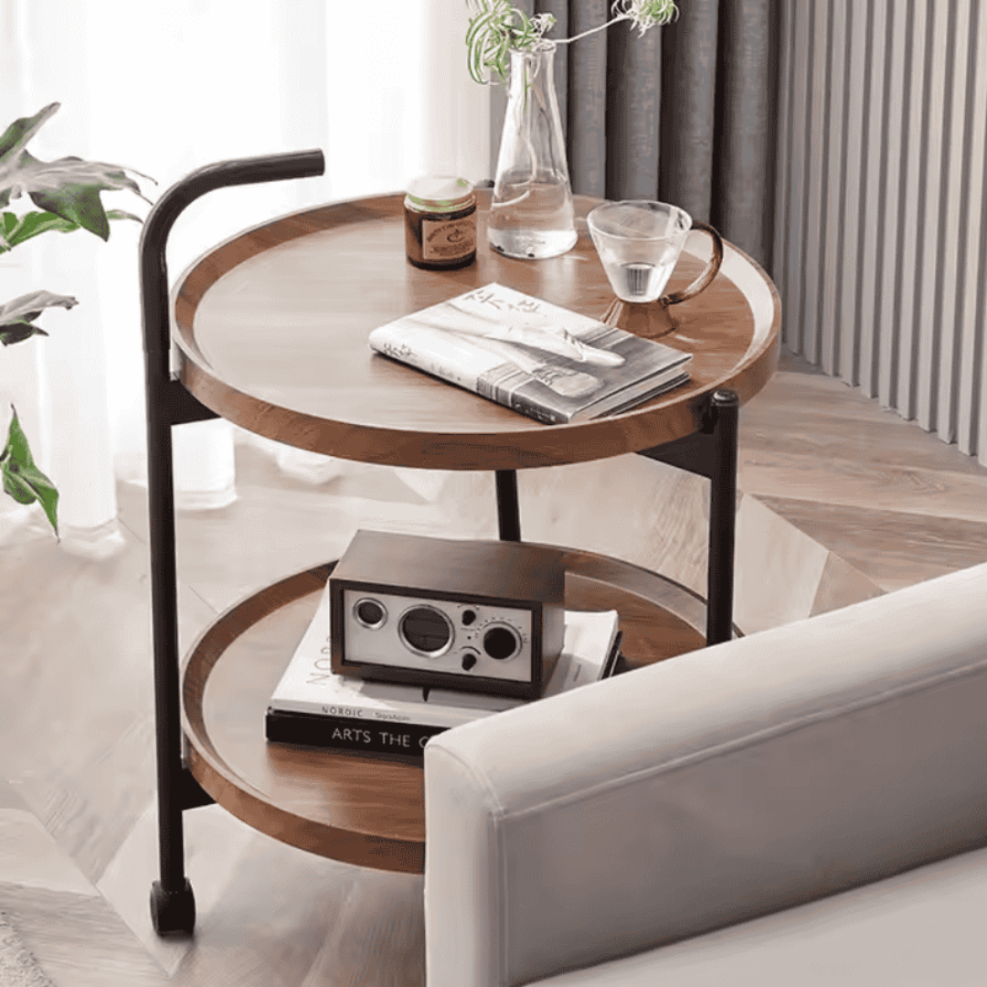 OnlyFurn-Marinda Wooden 2-Tier Table Trolley