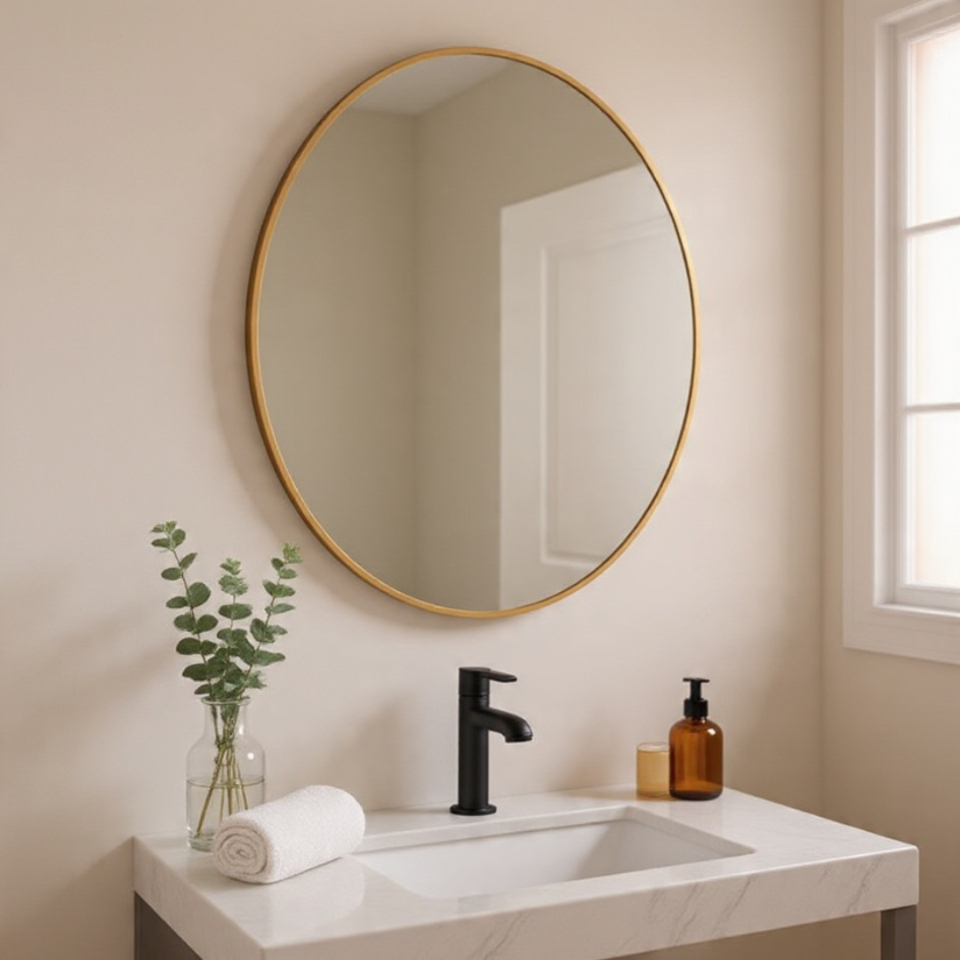 Onlyfurn-Luna Oval Bathroom Mirror