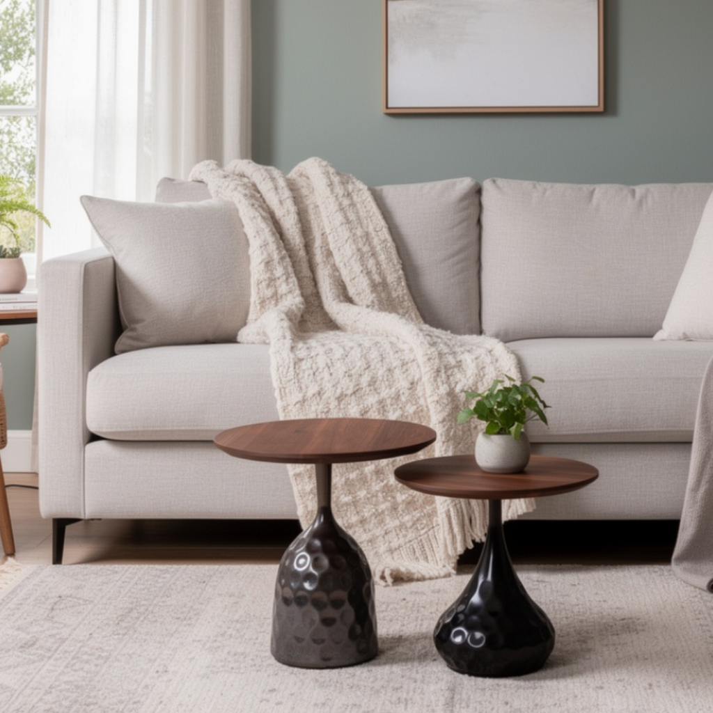 OnlyFurn-Felicia Modern Round Set of 2 Coffee Tables