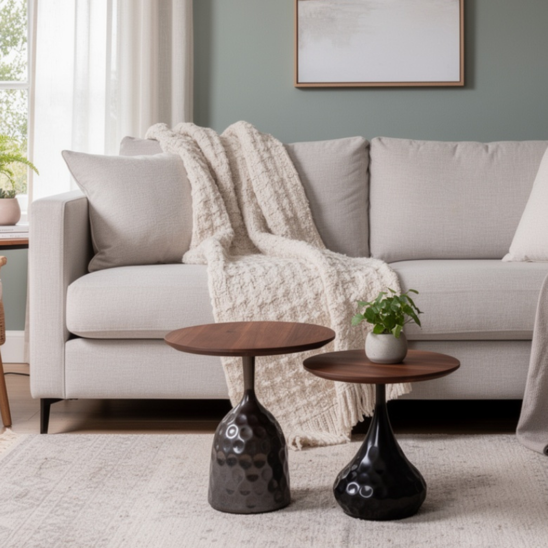 OnlyFurn-Felicia Modern Round Set of 2 Coffee Tables