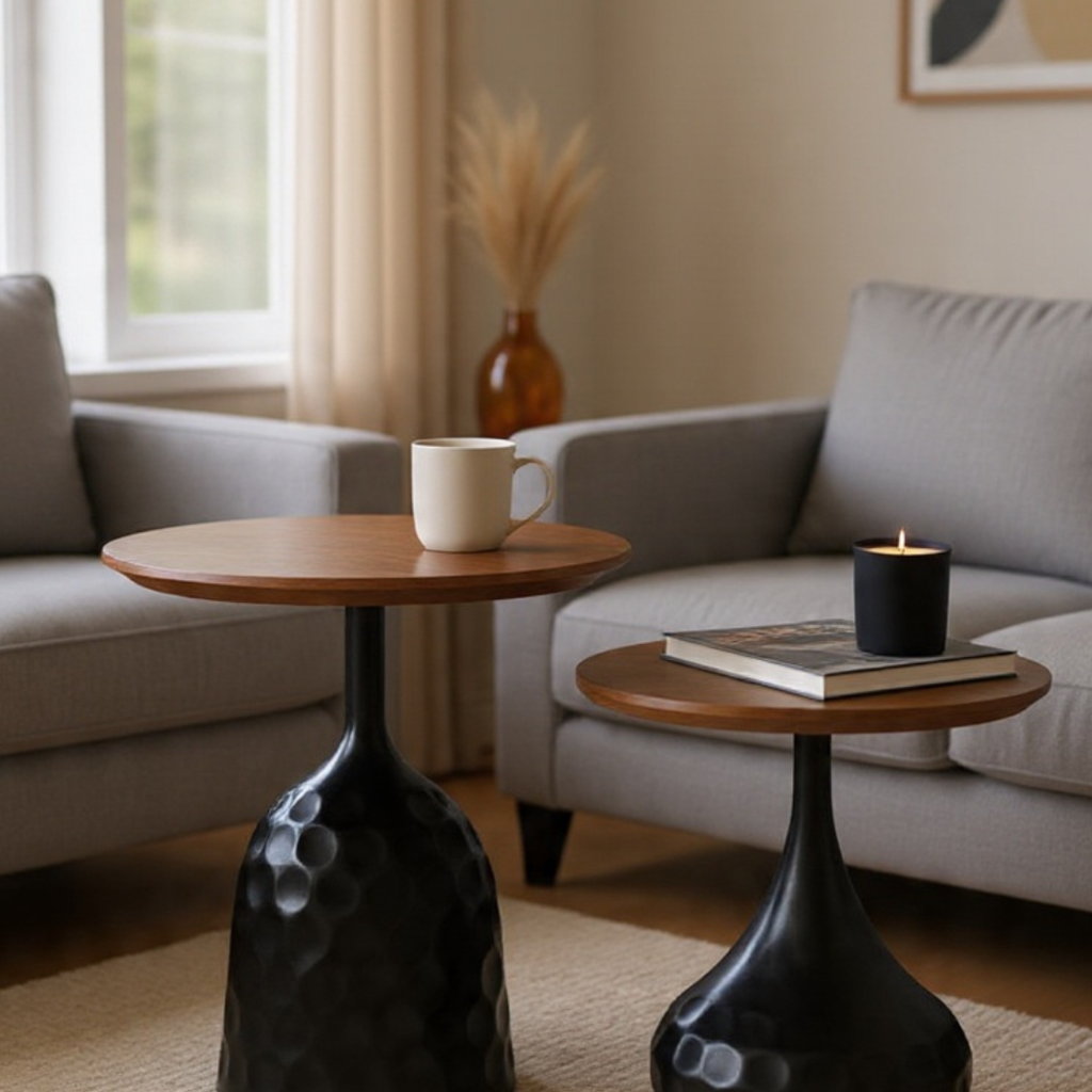OnlyFurn-Felicia Modern Round Set of 2 Coffee Tables