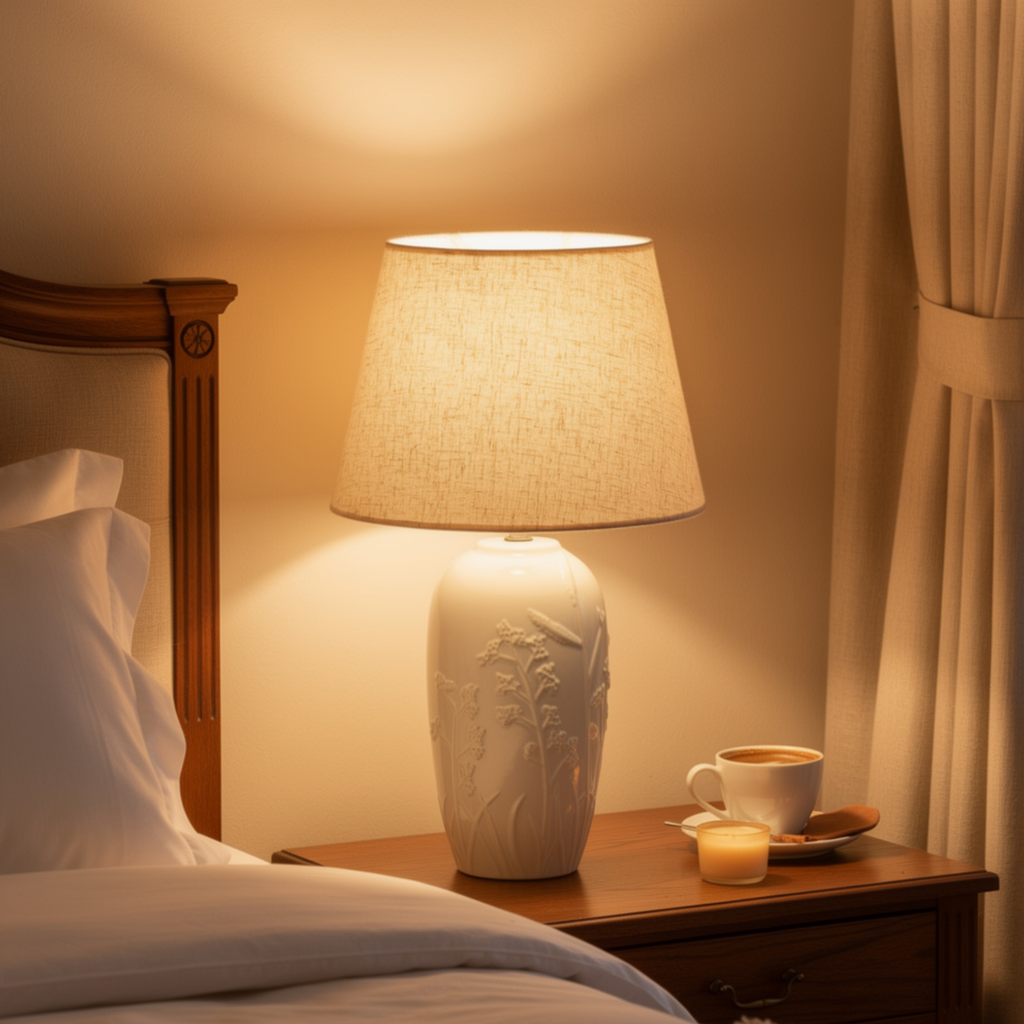 Onlyfurn-Cassie Floral Ceramic Table Lamp
