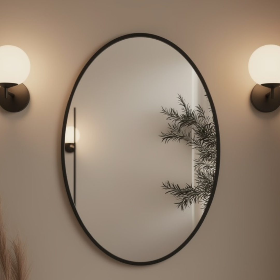 Onlyfurn-Luna Oval Bathroom Mirror