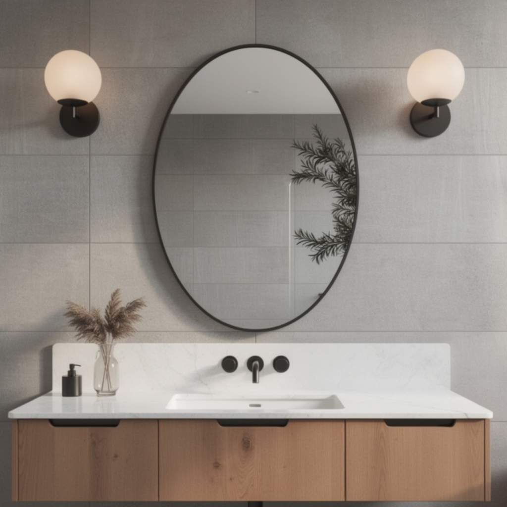 Onlyfurn-Luna Oval Bathroom Mirror