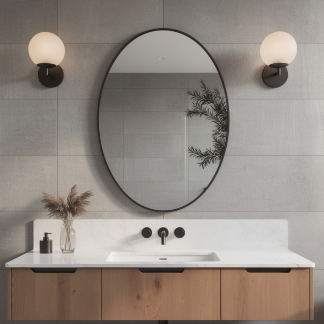 Onlyfurn-Luna Oval Bathroom Mirror