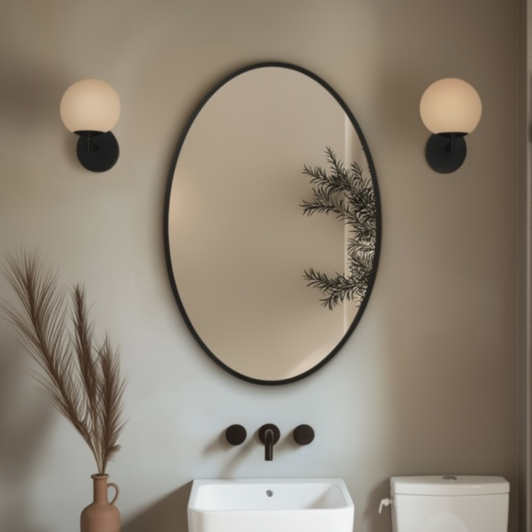 Onlyfurn-Luna Oval Bathroom Mirror
