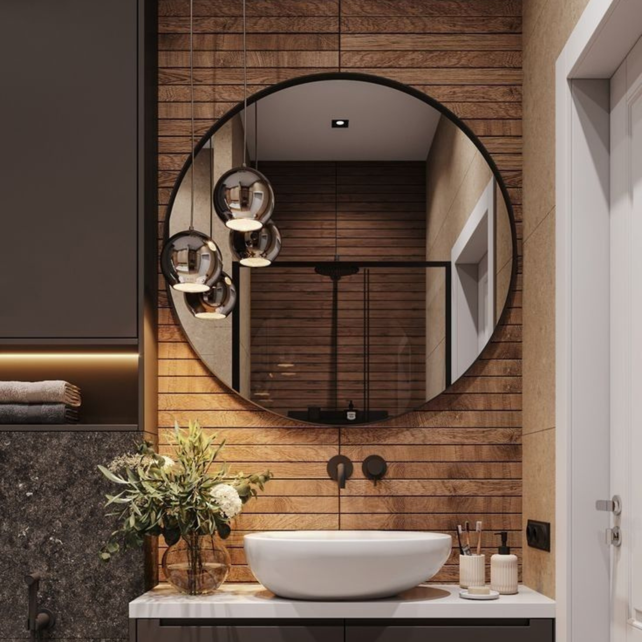 OnlyFurn Cascade Round Mirror contemporary home decor