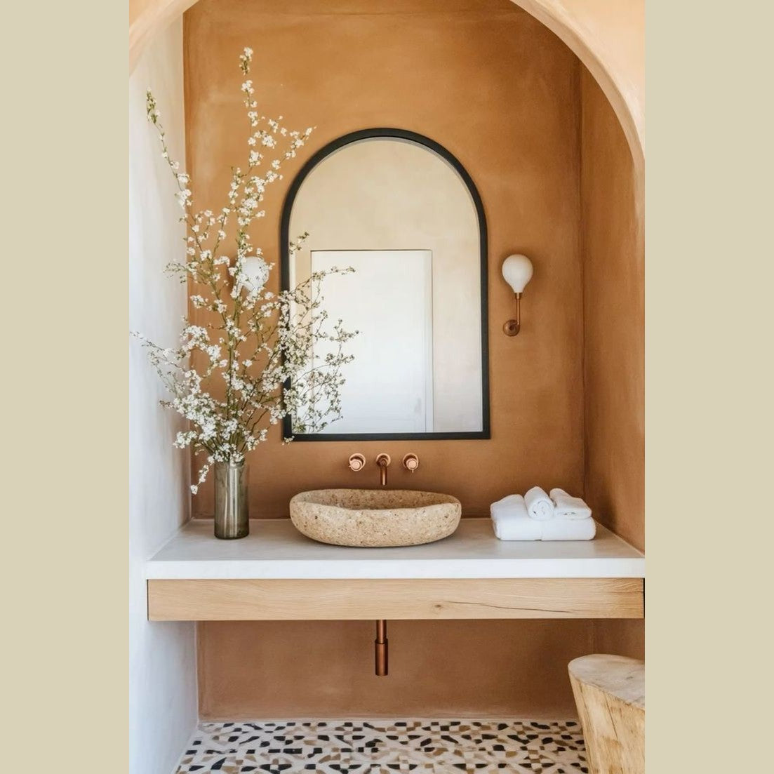 OnlyFurn Elowen Arched Mirror contemporary bathroom decor