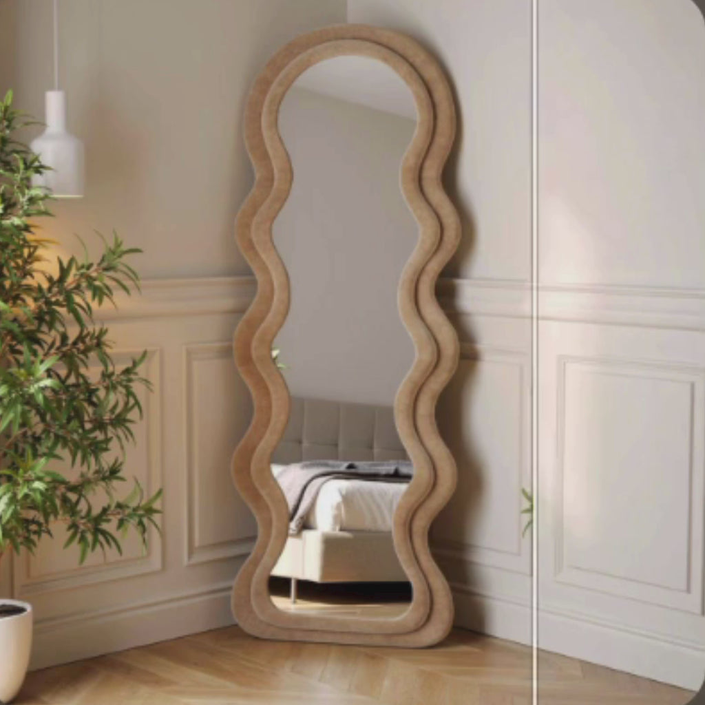 Onlyfurn-Crescent Wavy Full Length Mirror